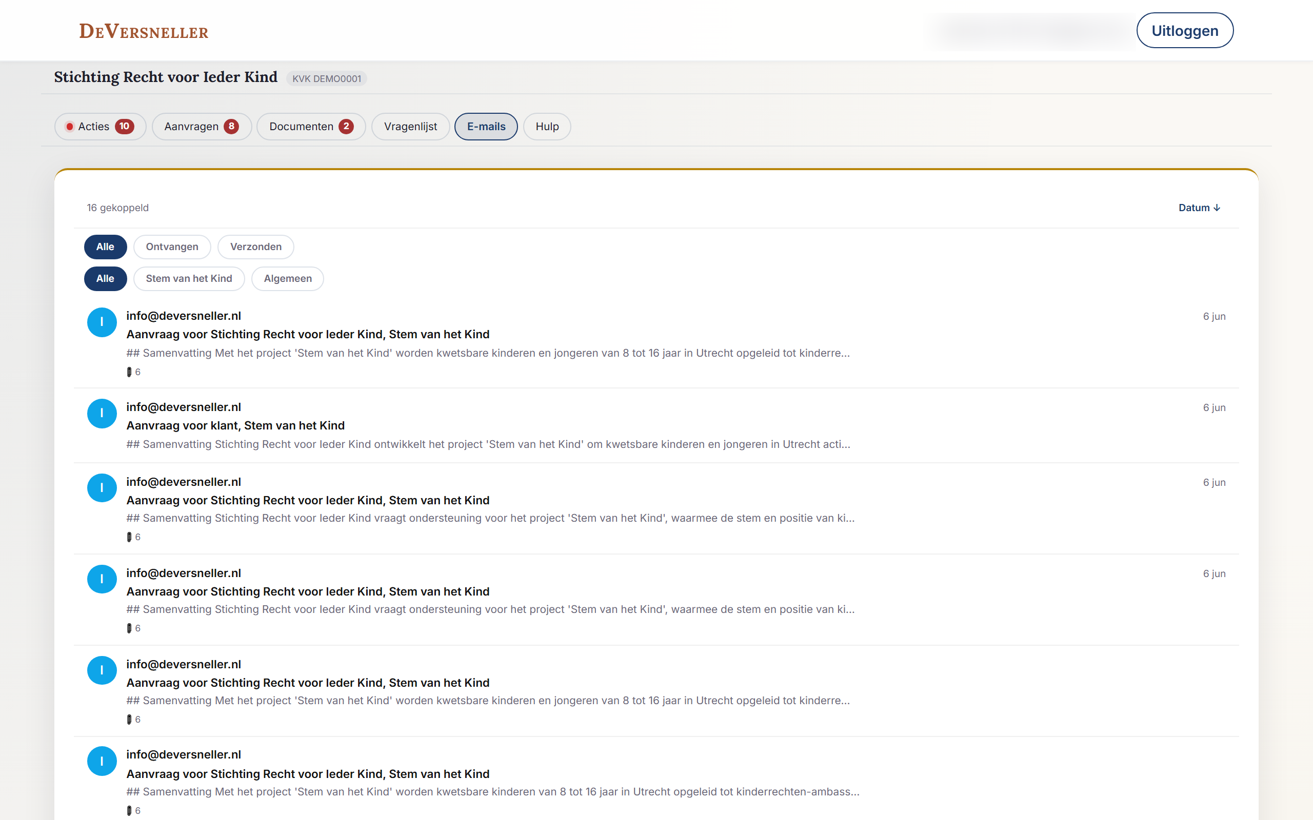 E-mails: uw dossier in DeVersneller